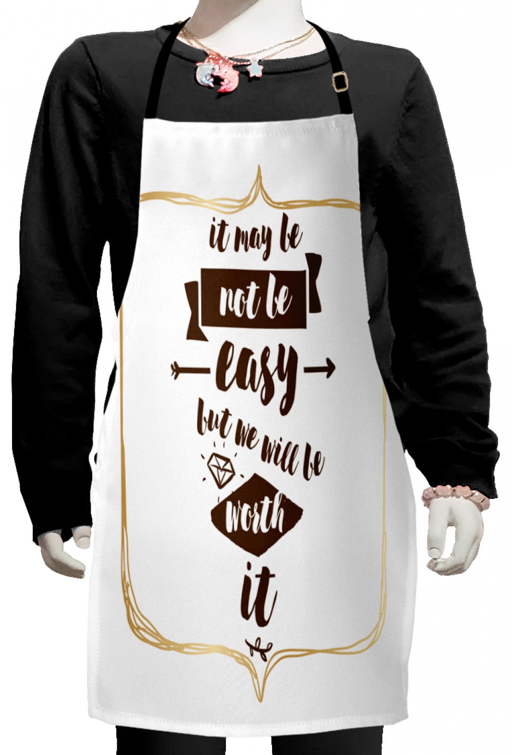 Saying Kids Apron, Wedding Proposal Inspired Sentence with Hand