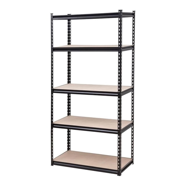 King’s Rack 5-Tier Metal Boltless Storage Shelving in Wooden/Black
