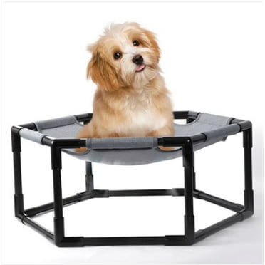 Raised Dog Bed For Small Dogs, Raised Cooling Pet Bed With Breathable Mesh For Indoor And Outdoor Use, Grey.