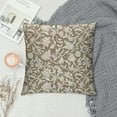 thumbnail image 2 of Nawypu  Floral Throw Pillow Cushion Cover, Floral Arrangement with Monochrome Design Natural Elements Abstract Pattern Leaves,  Double-Side Digital Print Decor, Tan Cream, 2 of 5