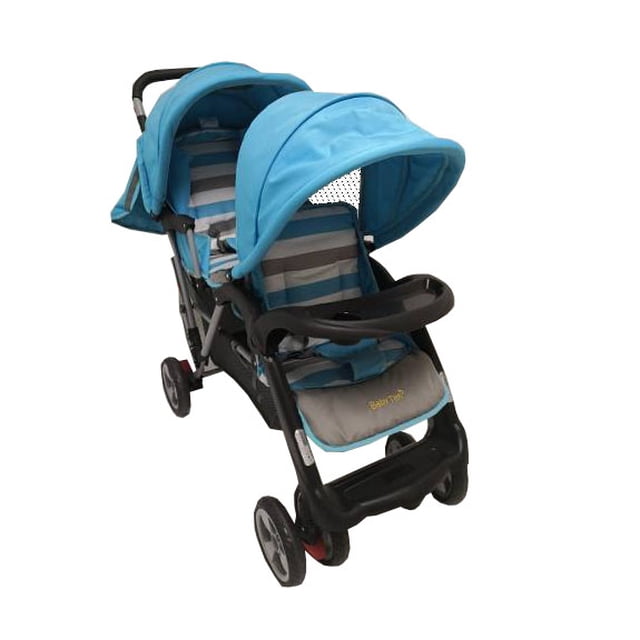 Carriola Baby Tek Gemelar Con Charola Azul