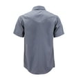 thumbnail image 2 of Men’s Casual Western Pearl Snap Button Down Short Sleeve Cowboy Dress Shirt (Light Gray #2, XL), 2 of 3