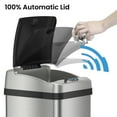 thumbnail image 3 of iTouchless IT13RX 13 Gallon Touchless Kitchen Garbage Trash Can, Stainless Steel, 3 of 7