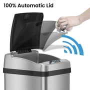 iTouchless IT13RX 13 Gallon Touchless Kitchen Garbage Trash Can, Stainless Steel