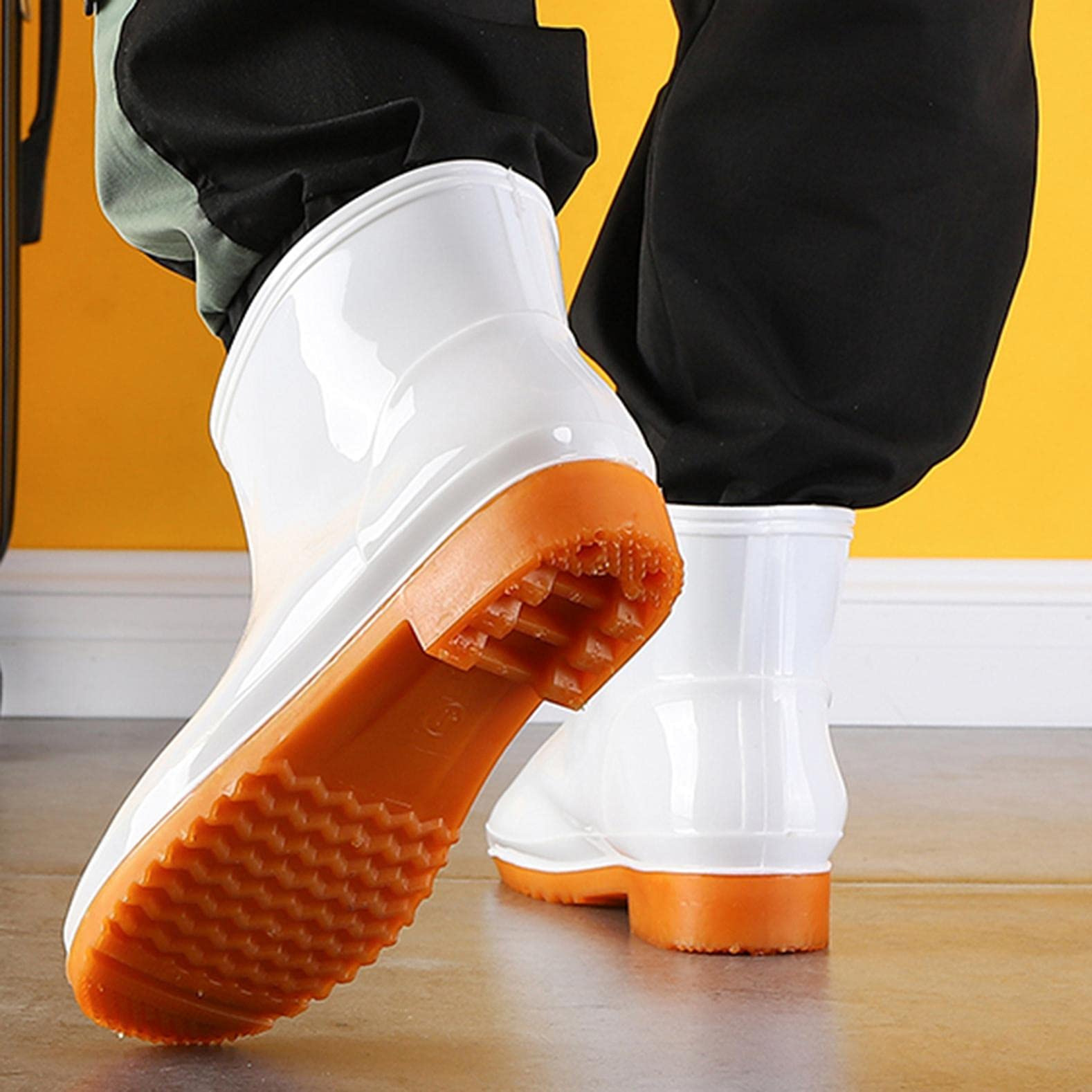 Women Waterproof Rain Boots Mid Calf Rain Boots Waterproof Garden Shoes Outdoor Work Boot for Hunting Gardening Farming