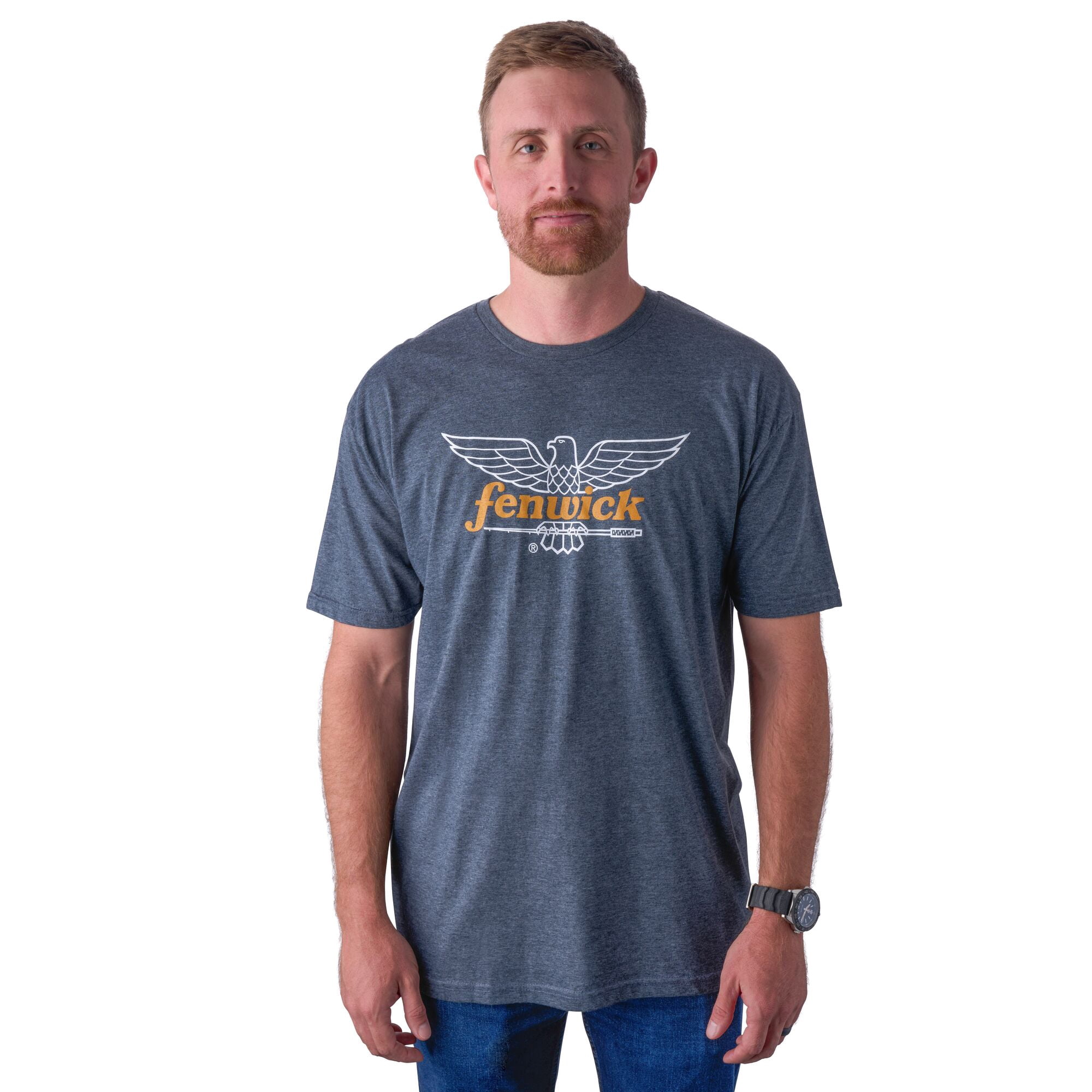 Fenwick Logo Short Sleeve T-Shirt, Heather Grey, Size M