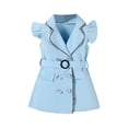 thumbnail image 4 of Miluxas Girl Bodycon Dresses,Business office Midi Cap Sleeve Button Pencil formal Outfits Light Blue 7-8Years, 4 of 7