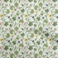 thumbnail image 1 of oneOone Silk Tabby Forest Green Fabric Asian Pottery Floral Fabric For Sewing Printed Craft Fabric By The Yard 42 Inch Wide, 1 of 4