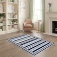 thumbnail image 2 of ODIKA 4'x6' Ultra-Soft Area Rug, Nautical Horizontal Bands Balanced That Couch Navy Vintage Kind None Washable, Bare feet friendly, Silk-Touch for Bedroom Home office, 2 of 7