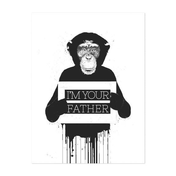 I'm your father II - Illustration Humor Black and White Quote Pop Art Modern Art Graffiti Animal Unframed Wall Art Print 5 x 7 inches