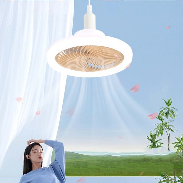 Oefntac Small Fan Ceiling Fan with Lights,Enclosed Low Profiles Fan Light,Ceiling Light with Fan,Hidden Fan Delier with Remote Intelligent Control