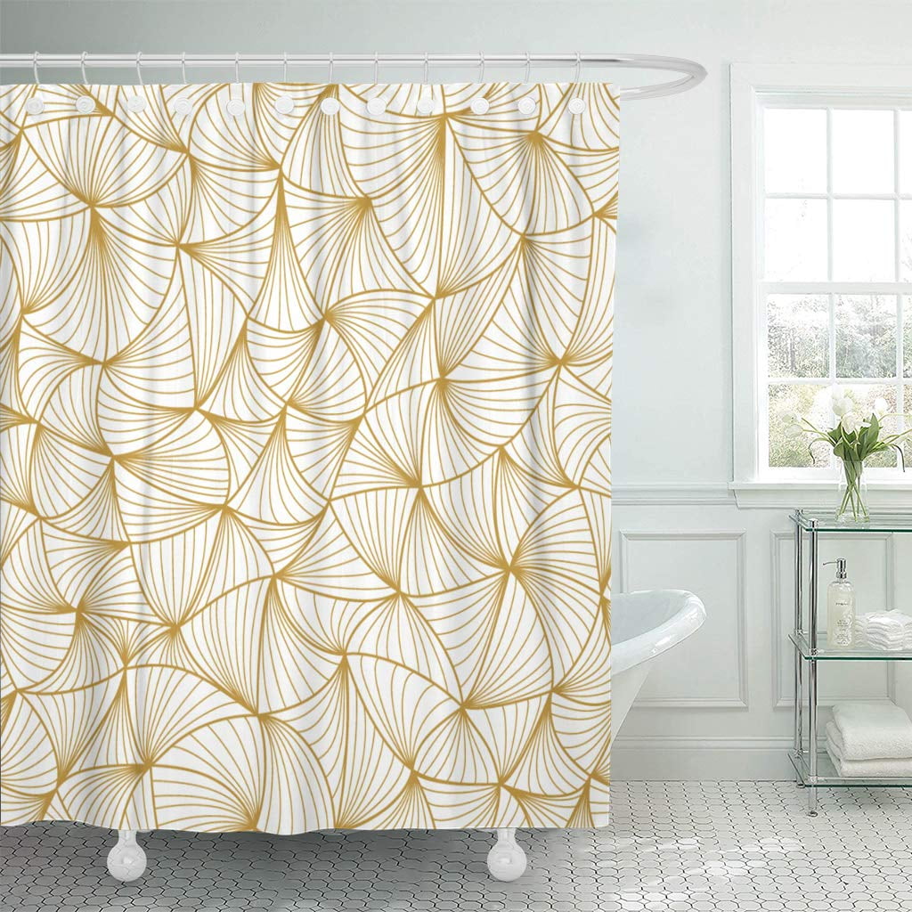 KSADK Beige Painting Abstract Geometric Pattern Monochrome White Geometry Gold Grid Vintage