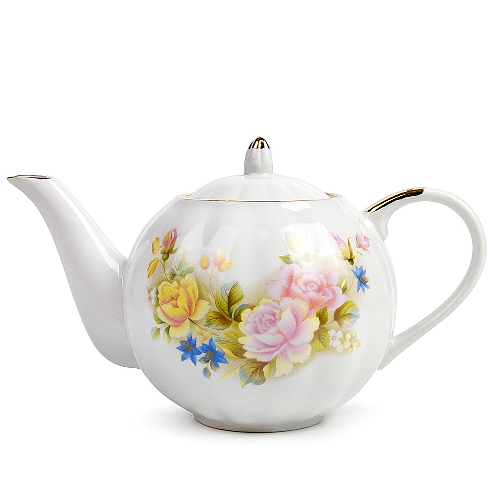 Porcelain Teapot 20.29 fl oz Gold Plating Dulevo Porcelain Teapot Decor