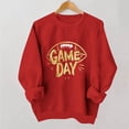 thumbnail image 2 of Gamivast Womens Fashion Hoodies & Sweatshirts Game Day Gold Glitter Football Print Crew Neck Long Sleeve Pullover Tops Trendy Casual Athletic Wear, 2 of 5