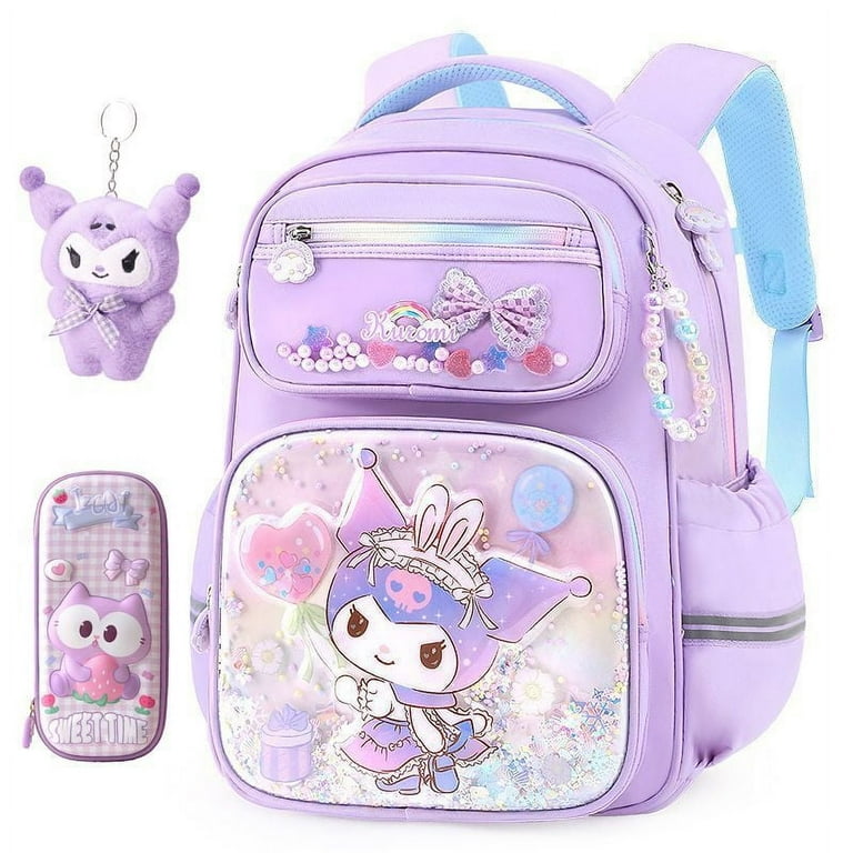 いちごみるく knuthmarf school bag Student Kuromi School Bag Grade 1-3-6 New My Melody Backpack Spine