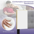 thumbnail image 4 of Linen Upholstered Headboard with Solid Rubber Wood Legs for Full and Queen Size Bed Frames, 4 of 7
