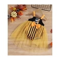 thumbnail image 3 of hirigin Baby Girls Romper, Sleeveless Spider Letters Print Stripes Bowknot Tulle Patchwork Dress for Halloween, 3 of 9