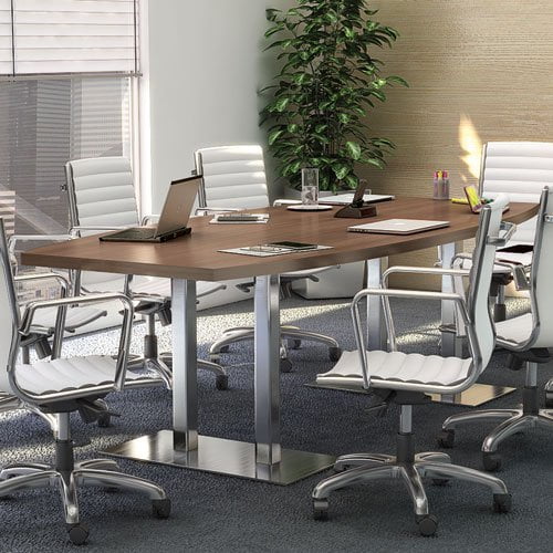 16ft Modern Designer Conference Room Table 8ft 14ft w/ 3 Power Modules, Textured Driftwood 10ft 12ft 14ft Office Meeting Boardroom 