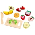 thumbnail image 2 of Juguete de corte de madera para niños, juego de alimentos de madera, juego de alimentos de madera, juguete de cocina para fiestas, actividades, regalo Fruta, 2 of 9
