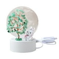 thumbnail image 1 of TIELUTT Natural Gemstone Tree Rabbit Night Light Handmade Home LED Table Lamp Cool Christmas Ornament Christmas Ornament Elegant Christmas Ornament Teacher Ornament Bulk Christmas Three Decorations, 1 of 5