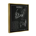 thumbnail image 3 of Stupell Industries Football Helmet Sports Chart Retro Figure Metallic Gold Framed Floating Canvas Wall Art, 24x30, by Daphne Polselli, 3 of 8