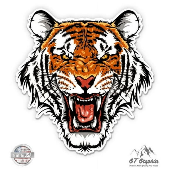 Tiger - 3" Vinyl Sticker - For Car Laptop I-Pad Phone Helmet Hard Hat - Waterproof Decal