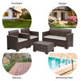 thumbnail image 3 of Costway 4PCS Patio Sofa Loveseat Cushioned Made In Italy Brown, 3 of 9