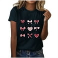 thumbnail image 3 of RKSTN Valentines Gift Valentine Shirts for Women Oversized Crewneck Valentine's Day Graphic Print Short Sleeve T Shirts Pullover Top Womens Casual Round Neck Plus Size Loose Comfy Summer Tee Shirts, 3 of 6