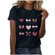 thumbnail image 3 of RKSTN Valentines Gift Valentine Shirts for Women Oversized Crewneck Valentine's Day Graphic Print Short Sleeve T Shirts Pullover Top Womens Casual Round Neck Plus Size Loose Comfy Summer Tee Shirts, 3 of 6