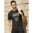 thumbnail image 2 of US Navy Mens Graphic Tee Black - U.S. Navy Badge Style 100% Cotton Regular Fit, 2 of 3