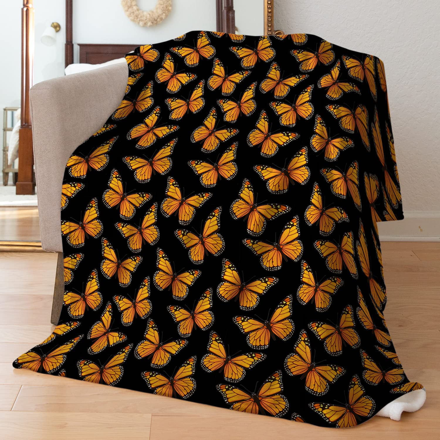 Fleece butterfly blanket sale