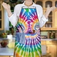 thumbnail image 6 of Colorful Rainbow Tie Dye Spiral Pattern Apron-Garden Aprons for Women with Pockets-Cotton Linen Waterproof Kitchen Cooking Gardening Aprons Adjustable for Kitchen,Cooking,BBQ and Salon 33x27 Inch, 6 of 7