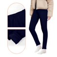 thumbnail image 4 of Girls Fleece Lined Thickened Slim Fit Base Layer Leggings Stretch Waist Full Length Plain Knit Thermal Pants, 4 of 6