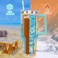 thumbnail image 6 of 40oz Insulated Tumbler with Handle - Sea Turtle Watercolor Ocean Design, Leakproof Travel Coffee Mug Cup, Gift for Women Turtle Lovers, 6 of 6