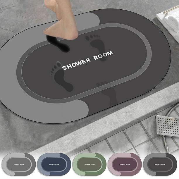 Alfombra de baño súper absorbente con respaldo antideslizante - Alfombra de baño de secado rápido y lavable para ducha, bañera y lavabo - 16x24 pulgadas, estilo moderno