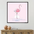 thumbnail image 2 of Designart 'Standing On One Toes Pink Flamingo' Farmhouse Framed Canvas Wall Art Print, 2 of 5