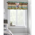 thumbnail image 4 of Kitchen Cafe Valance Curtain for Small Windows,Vintage Farm Pig Animals Sunflowers Rod Pocket Short Valances Watercolor Wooden Board Window Treatment Panel for Living Room/Bedroom/Bathroom,54x18in, 4 of 9