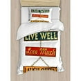 thumbnail image 3 of Live Laugh Love Duvet Cover Set King Size, Live Well Love Much Laugh Often Words Rusty Signs Tied with Chains Print, Decorative 3 Piece Bedding Set with 2 Pillow Shams, Multicolor, by Ambesonne, 3 of 3