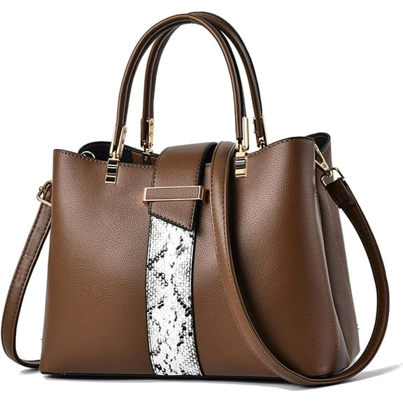 Fashion Women's Tote Bag Shoulder Snake Pattern PU Leather Big Capacity Vintage Handbag Crossbody Bags