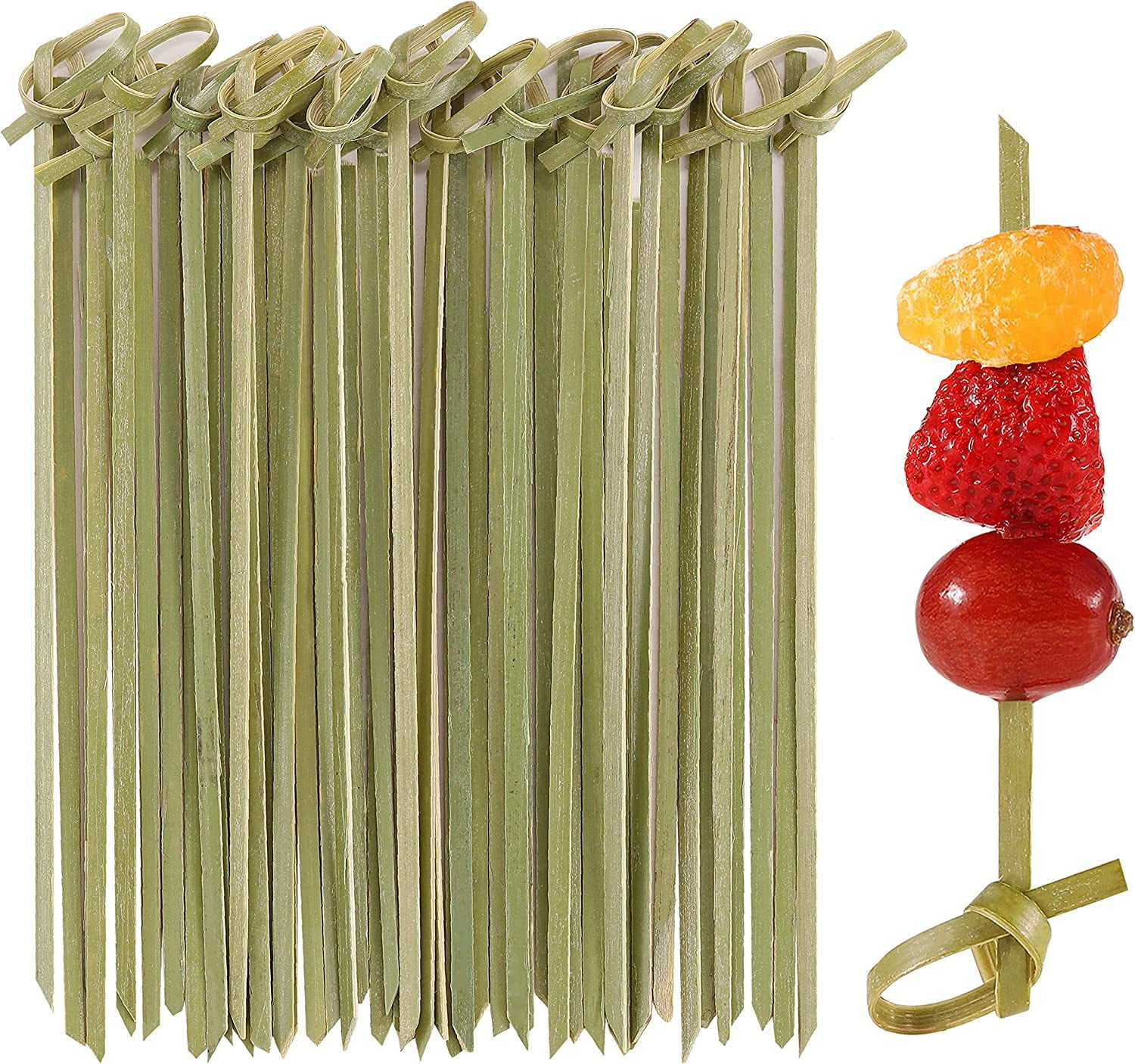 TEL Bamboo Cocktail Picks 200 PCS Bamboo Skewers 12cm with Looped Knot ...