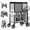 Gray-2 Seater, variant on TouHeart Wagon Stroller for 2 Kids, 3-in-1 Foldable Stroller Wagon with Canopy, 5-Point Harness, 180° Adjustable Handle, Removable Seats, Black