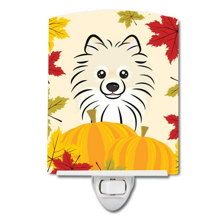 

Caroline s Treasures BB2013CNL Pomeranian Thanksgiving Ceramic Night Light 6x4x3 multicolor