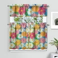 thumbnail image 2 of Boho Vintage Curtains 36 Inch - 3 Panel Farmhouse Wildflower Set with Rustic Floral Design, Rod Pocket Kitchen Window Drapes for Country Style, 2 of 6