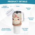 thumbnail image 4 of 40 Oz Car Handle Water Bottle Water Cup Water Bottle Water Jug Coffee Cup Travel Water Bottle Cartoon Pink Bird, 4 of 8