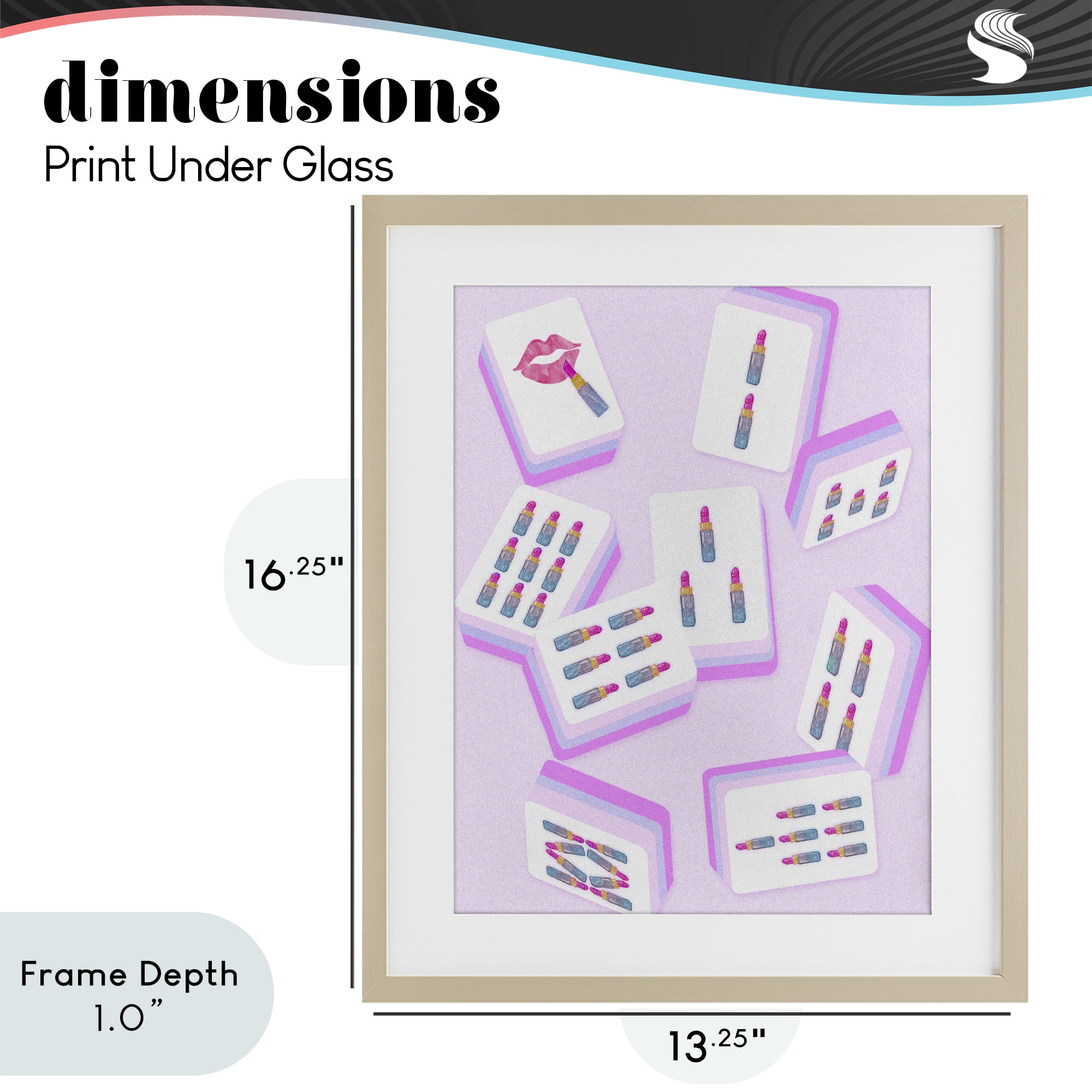 Stupell Industries Glam Lipstick Mahjong Tiles Birch Framed Print Under Glass, design by Ziwei Li