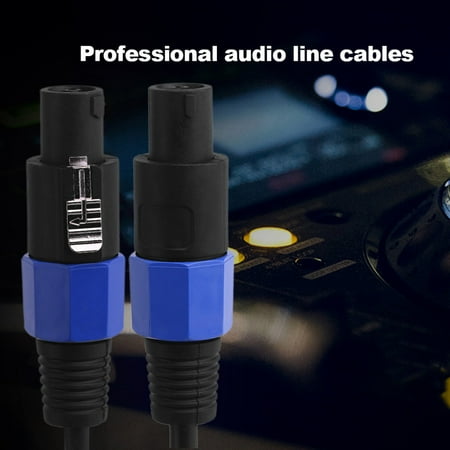 2Pcs 15M Professional Audio Line Cable Engineering Audio Connector Cable Four Core Plug Speaker Cable Black