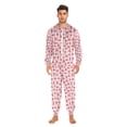 thumbnail image 3 of FORMRS Onesies Pajama for Adults Unisex Hoodie Winter Jumpsuit One Piece Sleepwear, Sizes S-2XL, Strawberry Plaid Pattern, 3 of 7