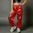 thumbnail image 5 of QSXADF Kid's Hip Hop Dance Jogger Pants Metallic Shiny Loose Elastic Waist Cool Children Outdoor Pants, 5 of 6