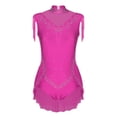 thumbnail image 3 of YiZYiF Kids Girls Sparkly Gymnastics Leotard Tassel Skirted Bodysuit Figure Skating Dance Costumes Hot Pink 16, 3 of 5