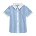 thumbnail image 2 of Diufon Trendy Striped T-Shirts for Baby Boys Short Sleeve Lapel Collar Button Tops Summer Cotton Shirts, 2 of 3